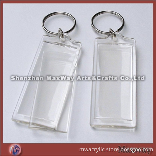 Rectagular clear acrylic/lucite key chain/key ring
